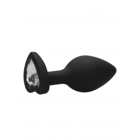 PLUG MEDIO DIAMOND HEART BUTT PLUG - LARGE - BLACK